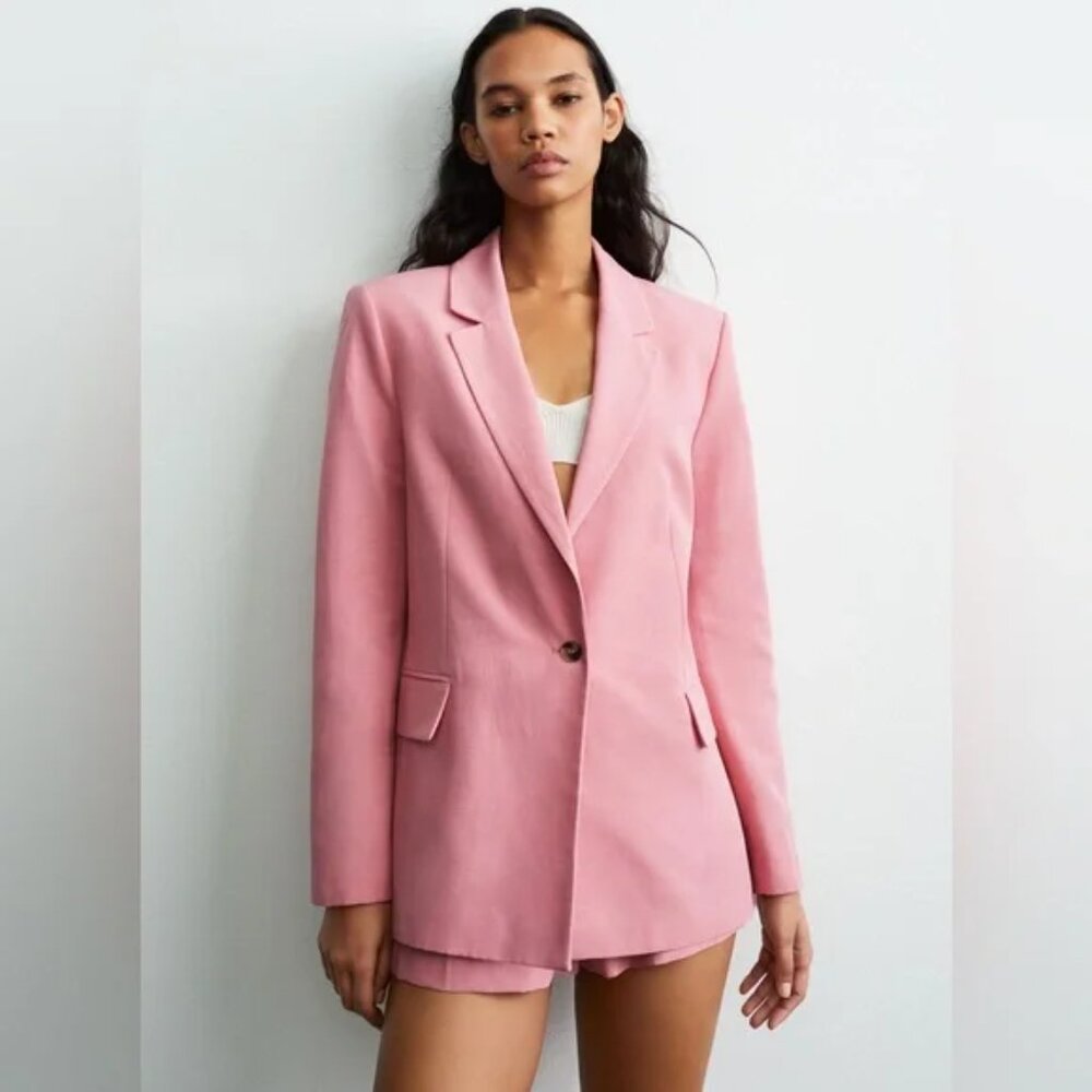 Zara Pink Blazer Jacket Size 8 EUC